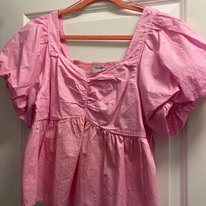 Old Navy Pink Puff Sleeve Blouse